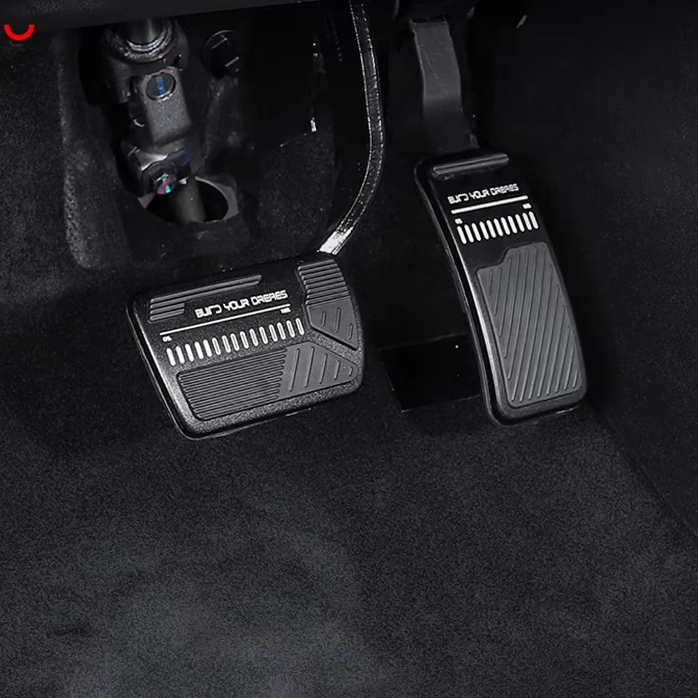 Car Gas Brake Pedals for BYD Shark 6 2024~2026 Rubber Anti-Slip Alloy Footrest No Drilling Foot Pedal Cover Pad Part Accessories