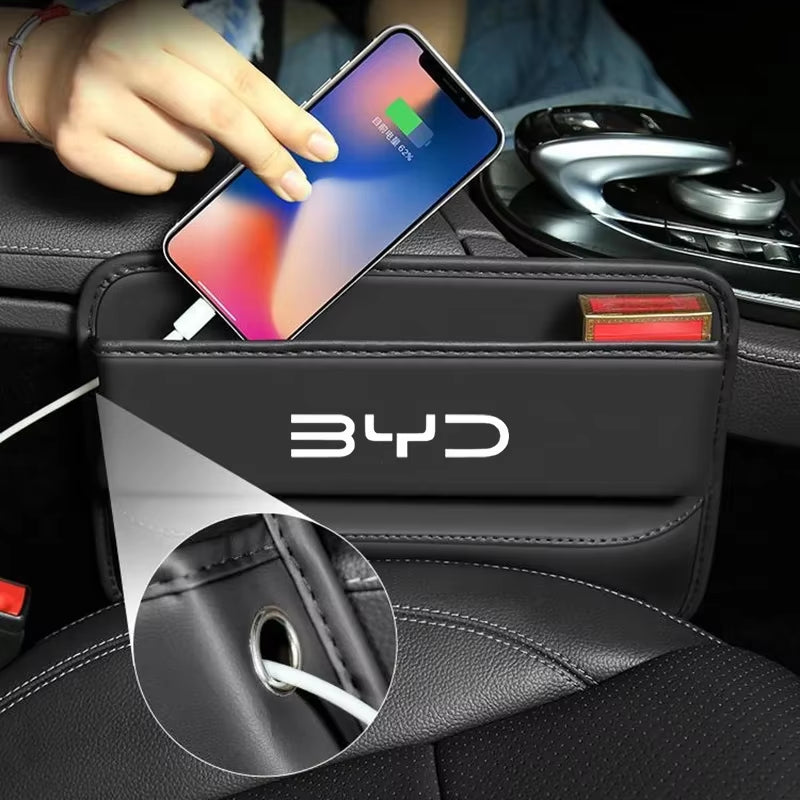 Car Seat Gap Filler Organizer Front Seat Crevice Storage Box Side Pocket for BYD Tang E6 Yuan plus Song Qin plus Accessories