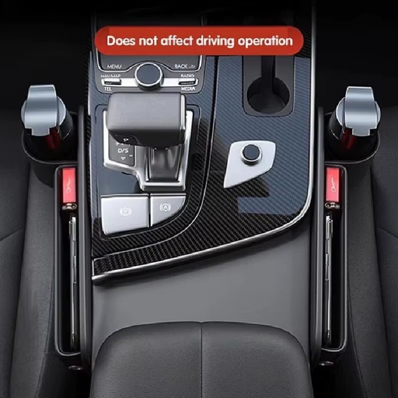 For BYD Sealion 7 2024 2025 Car Seat Gap Filler Storage Box with Cup Holder Charging Hole Kit Sundries Organizer Bag Accessories