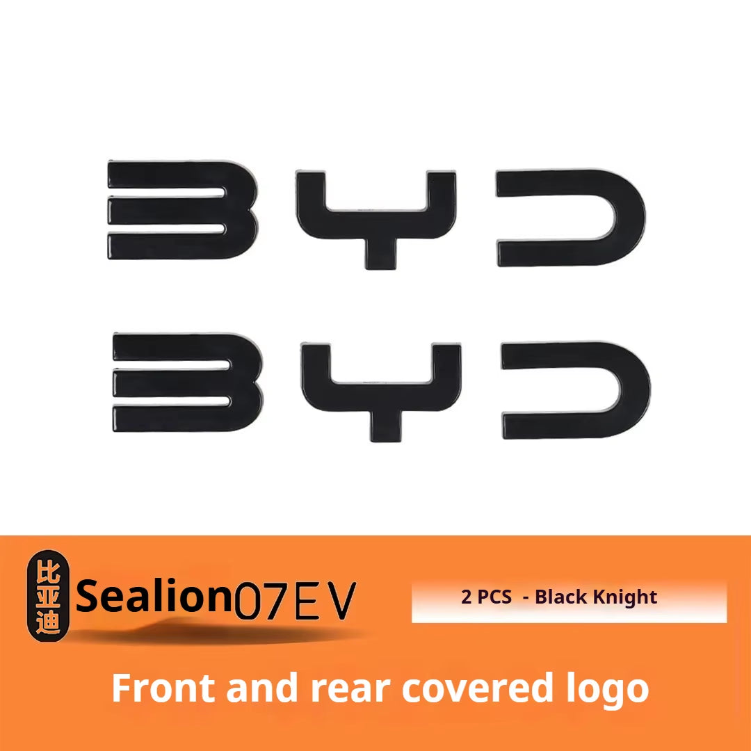 For BYD Sealion 7 EV Car Black Front Emblem Black Warrior Rear Badge Modification Covering Styles Tail Logo Blackout Car Badge