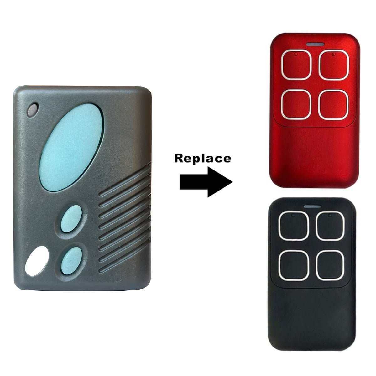 Gliderol compatible remote control for Rollamatic GDR II GTS, including key ring, battery, instructions, ideal for Garageway use.