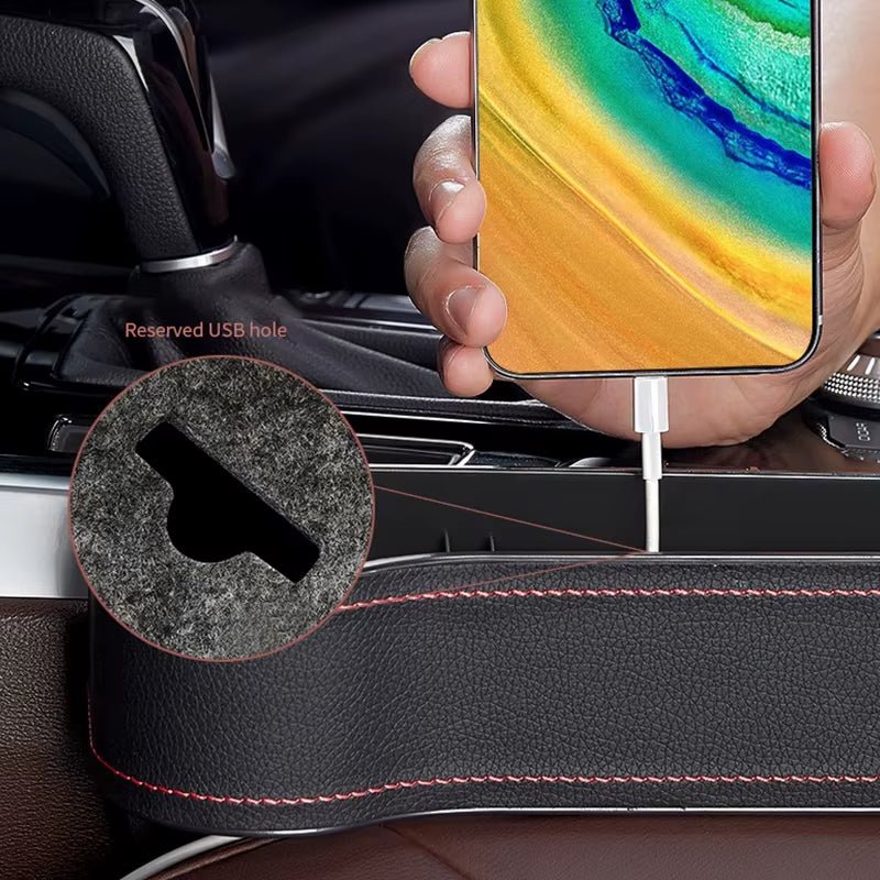Leather Car Cup Holder Seat Organizer Holder Auto Seat Gap Storage Box Organizer - Garageway.com.au