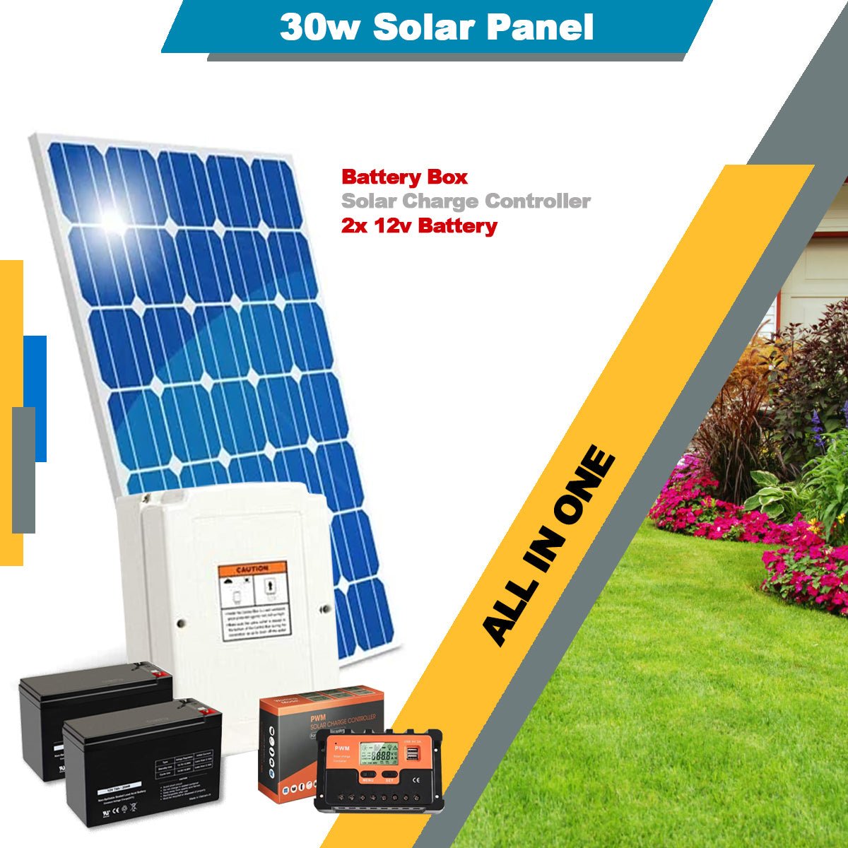 Ritrox LUX Full Solar Gate Opener – 20W/30W Kit for Single Swing Gates - Garageway.com.au