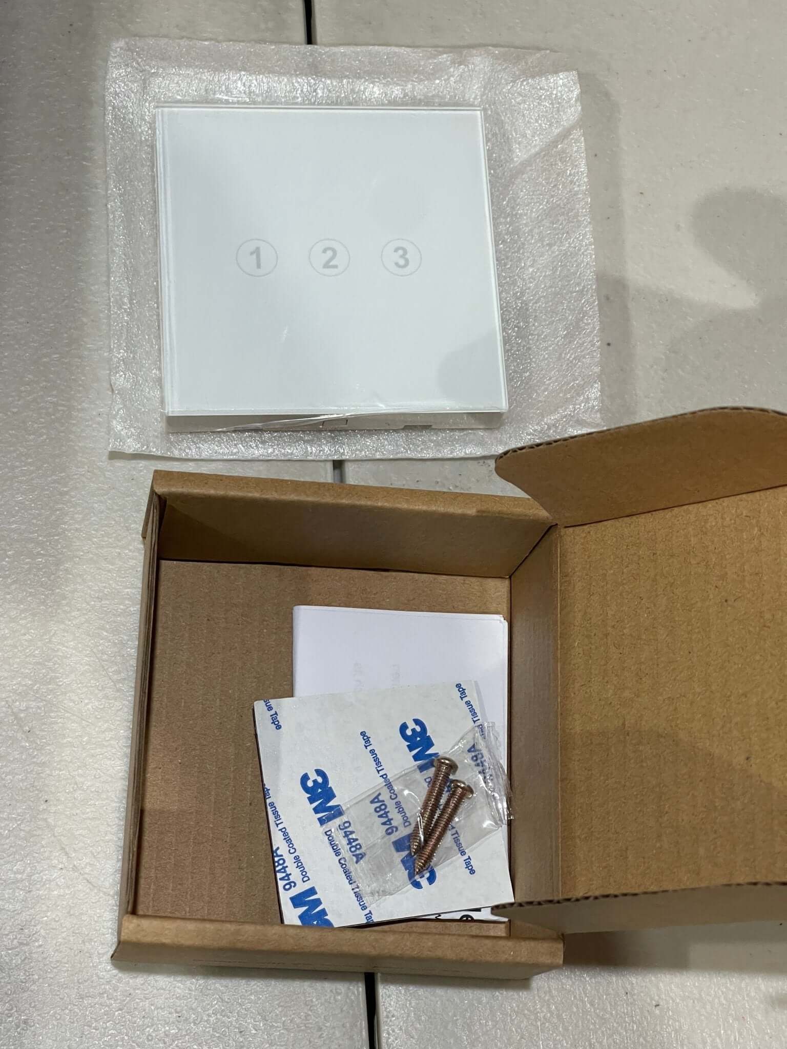 RITROX A024 A2203 LUX ECO PRO Wireless PUSH Button in packaging with installation accessories, ideal for Garageway.