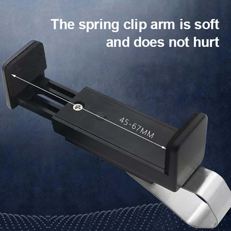 Adjustable spring clip arm with soft, non-harmful design, measuring 45-67mm
