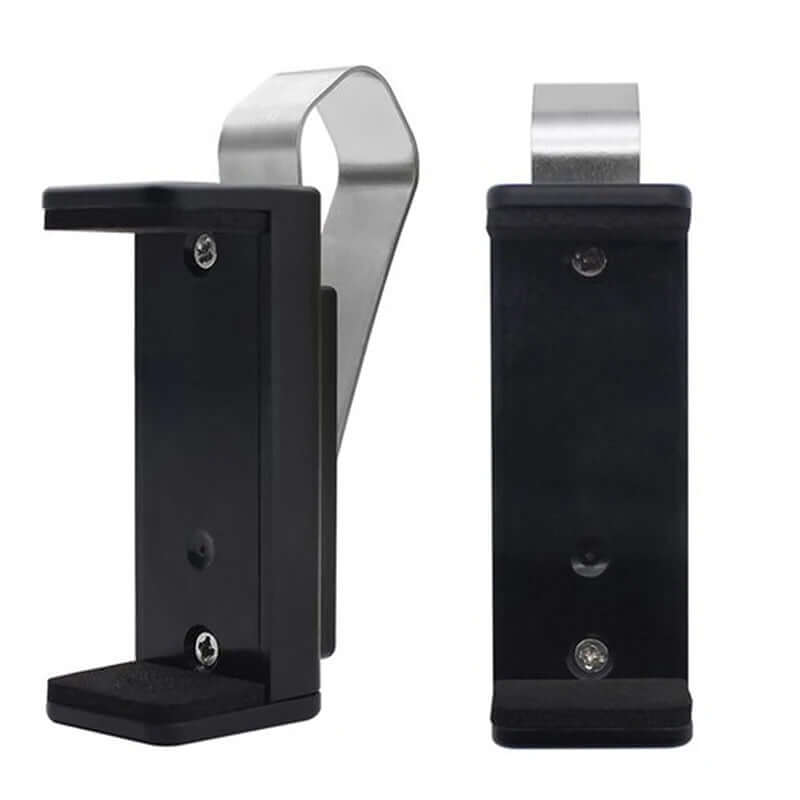 Universal garage gate remote car sun visor clips for ATA, Merlin, Boss, and more. Compatible with Garageway. Black metal clips.