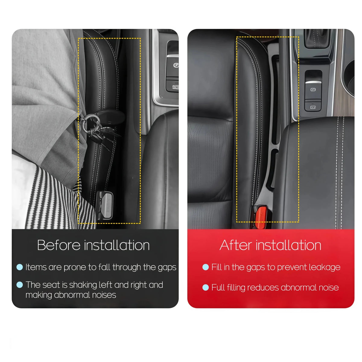 2 Pack Universal Silicone Car Seat Gap Filler Strip Gap Plug Leak Proof Pad for Car Interior Storage Hold Phones Wallet - Garageway.com.au