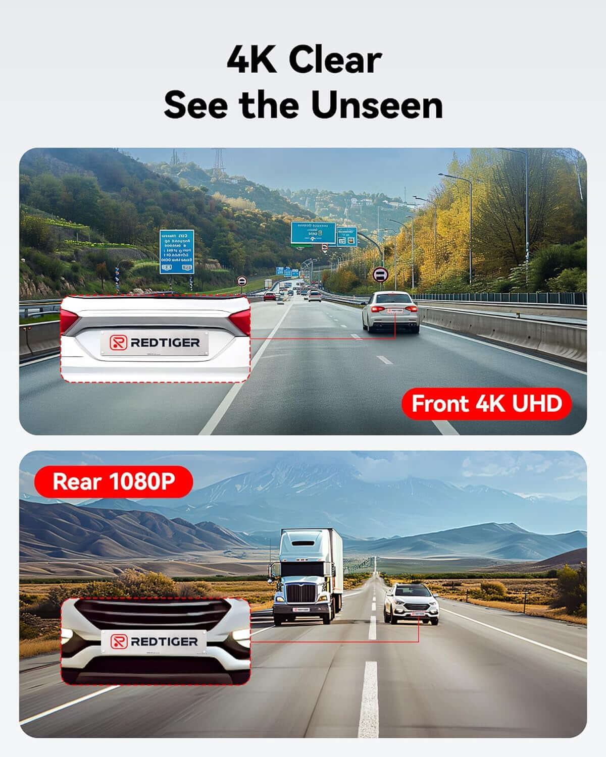 4K Front & 2.5K Rear Dash Cam with Wi - Fi GPS – Night Vision, 170° Wide Angle, 24H Parking Mode, 32GB Card Included (F7Np) - Garageway.com.au