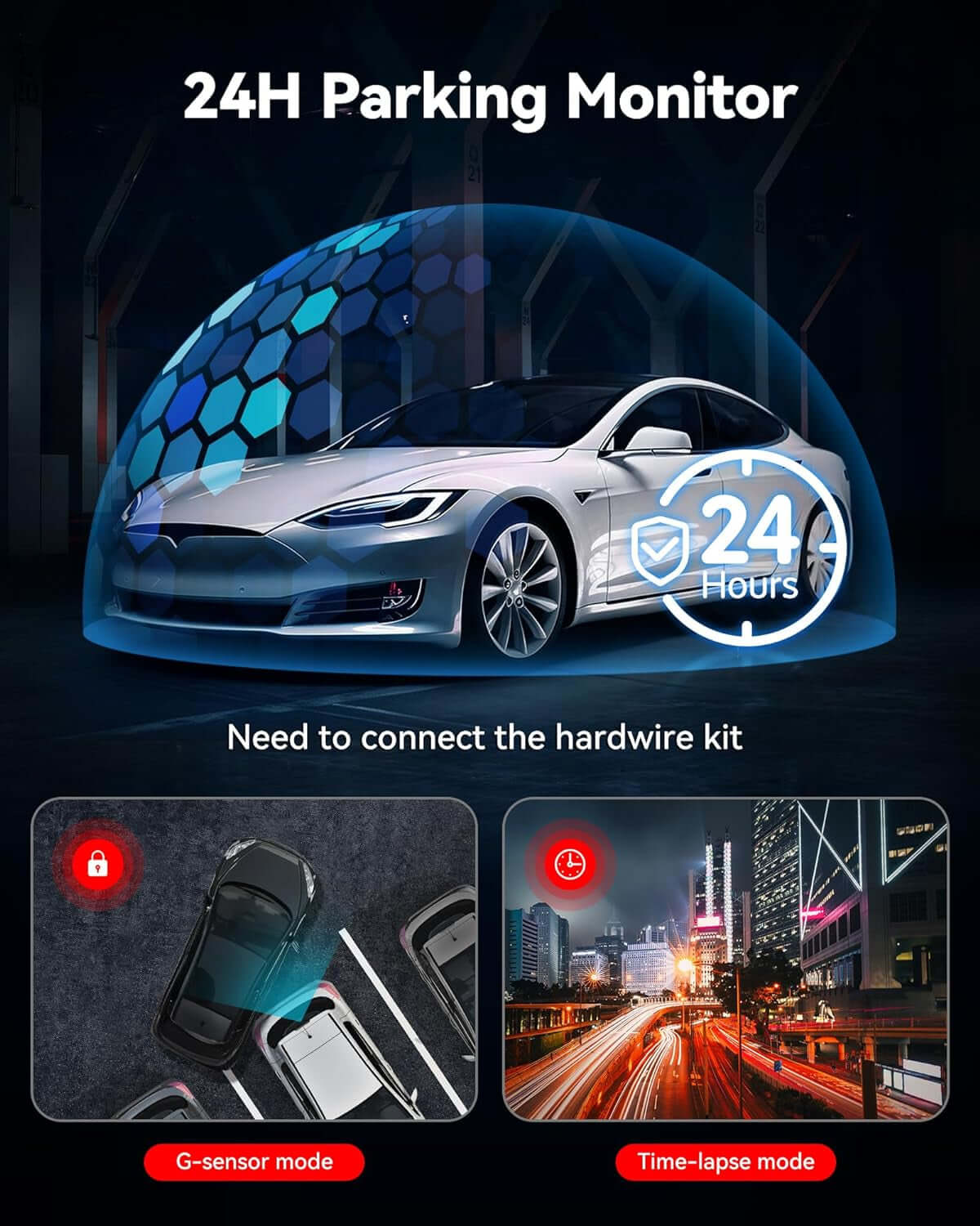 4K Front & 2.5K Rear Dash Cam with Wi - Fi GPS – Night Vision, 170° Wide Angle, 24H Parking Mode, 32GB Card Included (F7Np) - Garageway.com.au