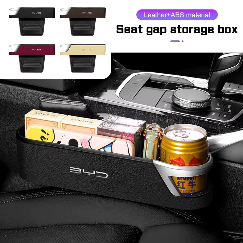 Car Seat Gap Storage Box Compatible with BYD Dolphin Mini Atto3 Seal U Tang F0 G3 E6 Yuan Song plus Sealion.