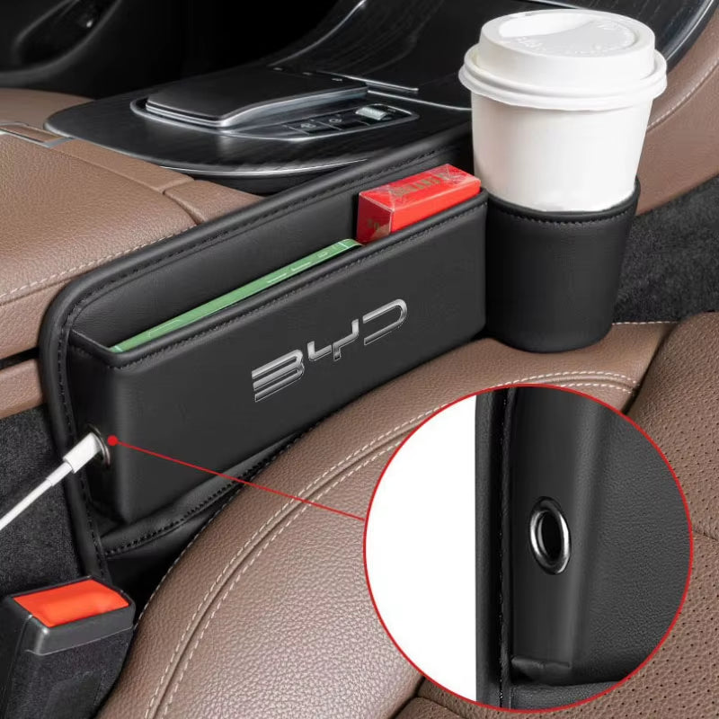 Car Storage and Finishing Leather Seat Gap Storage Box for BYD Qing Song Tang Yuan F3 F6 S6 S8 E5 E6 G3 G6 S7 Auto Accessories