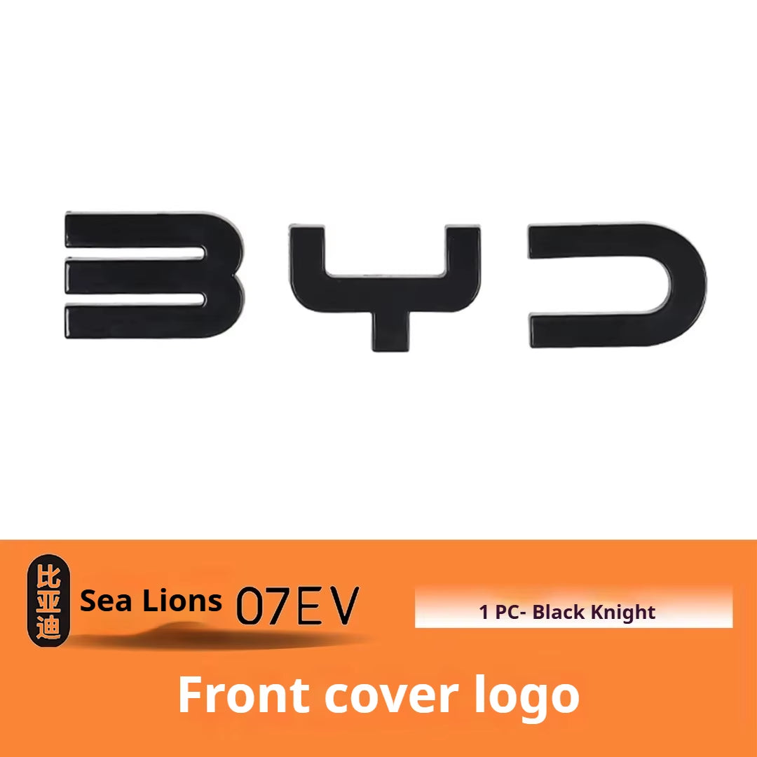 For BYD Sealion 7 EV Car Black Front Emblem Black Warrior Rear Badge Modification Covering Styles Tail Logo Blackout Car Badge