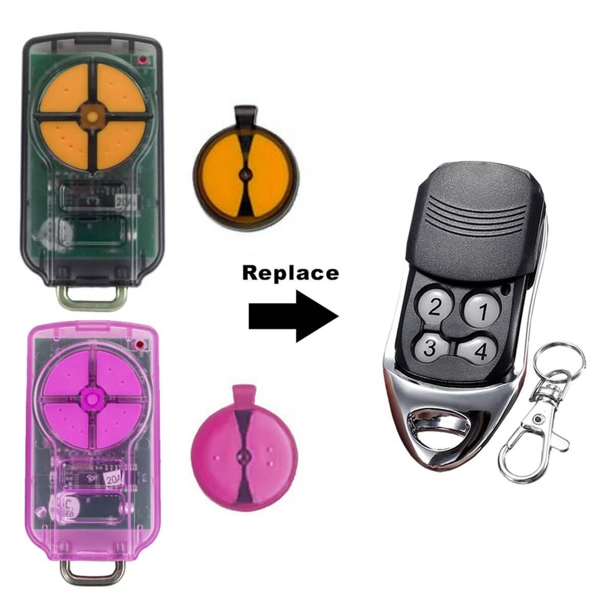 ATA PTX5 TrioCode remote replacement for GDO models with key fob. Compatible with Garageway systems.