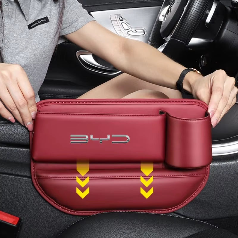 Car Storage and Finishing Leather Seat Gap Storage Box for BYD Qing Song Tang Yuan F3 F6 S6 S8 E5 E6 G3 G6 S7 Auto Accessories
