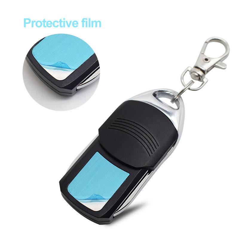 b&d Tritran compatible remote with protective film, featuring a keychain clip, compatible with various Garageway systems.