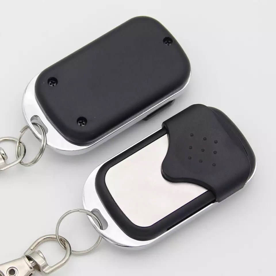 Replacement Boss BHT3 433MHz garage door remote control with black casing and key ring, compatible with Garageway models.