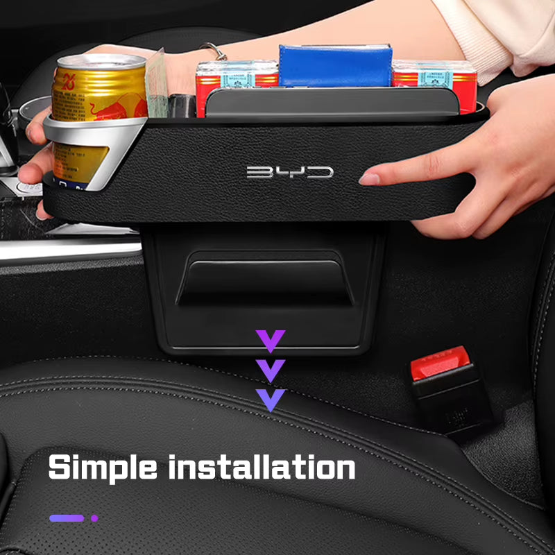 Car Seat Gap Storage Box Compatible with BYD Dolphin Mini Atto3 Seal U Tang F0 G3 E6 Yuan Song plus Sealion.
