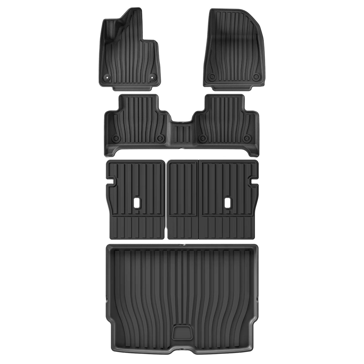 for Volvo EX30 2024 2025 Car Floor Mats Cargo Liner Trunk Pad TPE 3D Foot Mat Waterproof Accessories BLACK - Garageway.com.au