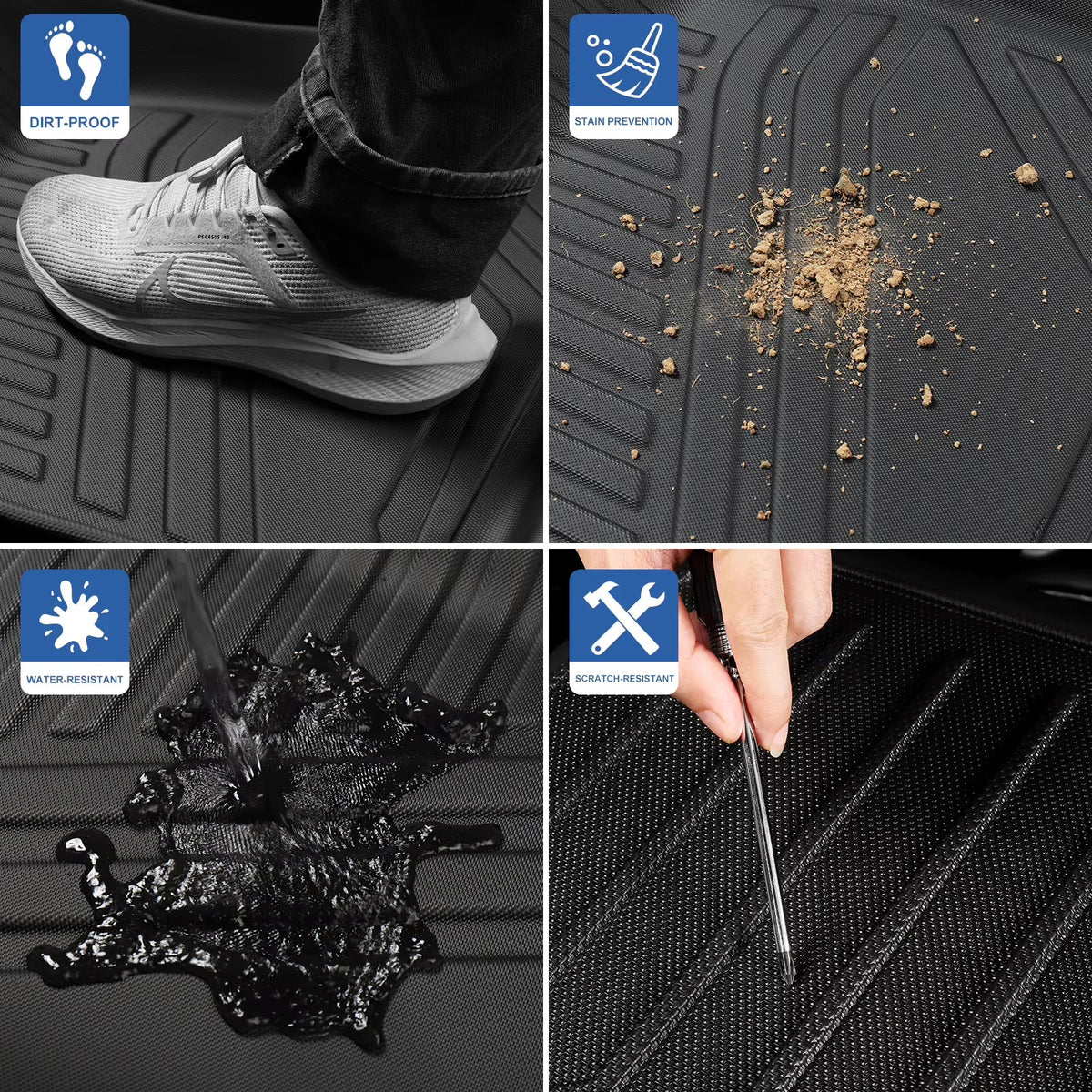 for Volvo EX30 2024 2025 Car Floor Mats Cargo Liner Trunk Pad TPE 3D Foot Mat Waterproof Accessories BLACK - Garageway.com.au