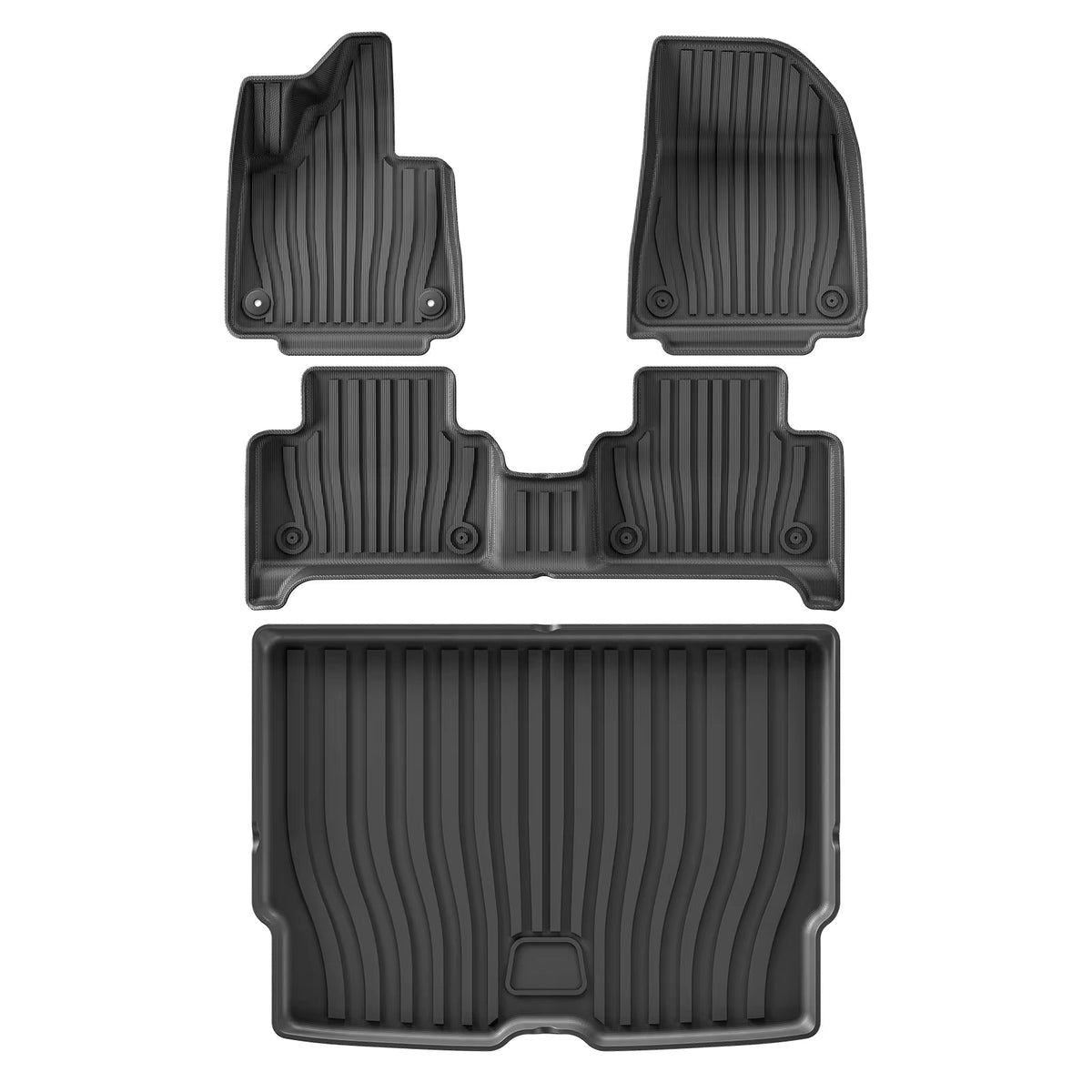 for Volvo EX30 2024 2025 Car Floor Mats Cargo Liner Trunk Pad TPE 3D Foot Mat Waterproof Accessories BLACK - Garageway.com.au