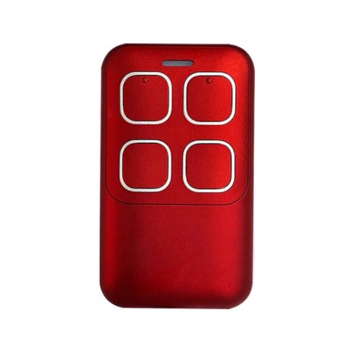 Red Gliderol compatible remote control for Rollamatic GDR II and GTS models, Garageway key ring, battery, and instructions included.