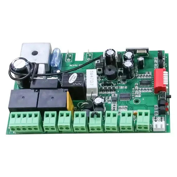 Lockmaster RITROX RX500T control board for sliding gate openers, ideal for garageway use, includes relays and connectors.