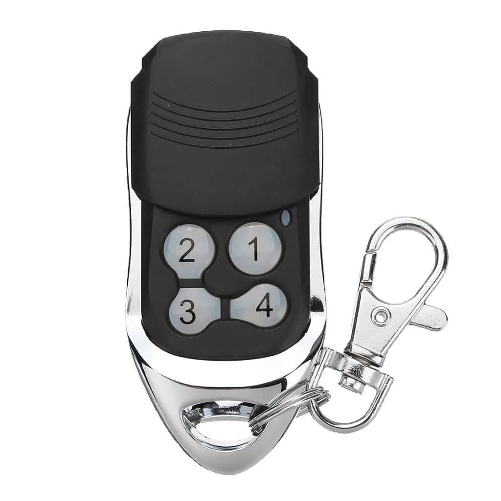 Merlin+ C945 replacement garage remote with keychain, compatible with Garageway models and sliding gate motors.