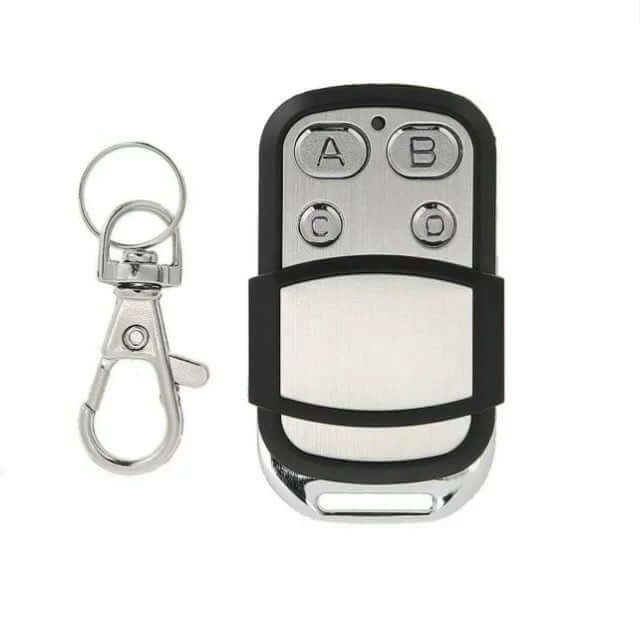 Mhouse Compatible Remote Control with key ring for Garageway, suitable for GTX4, GTX4C, myHouse TX3, TX4, includes battery and instructions.