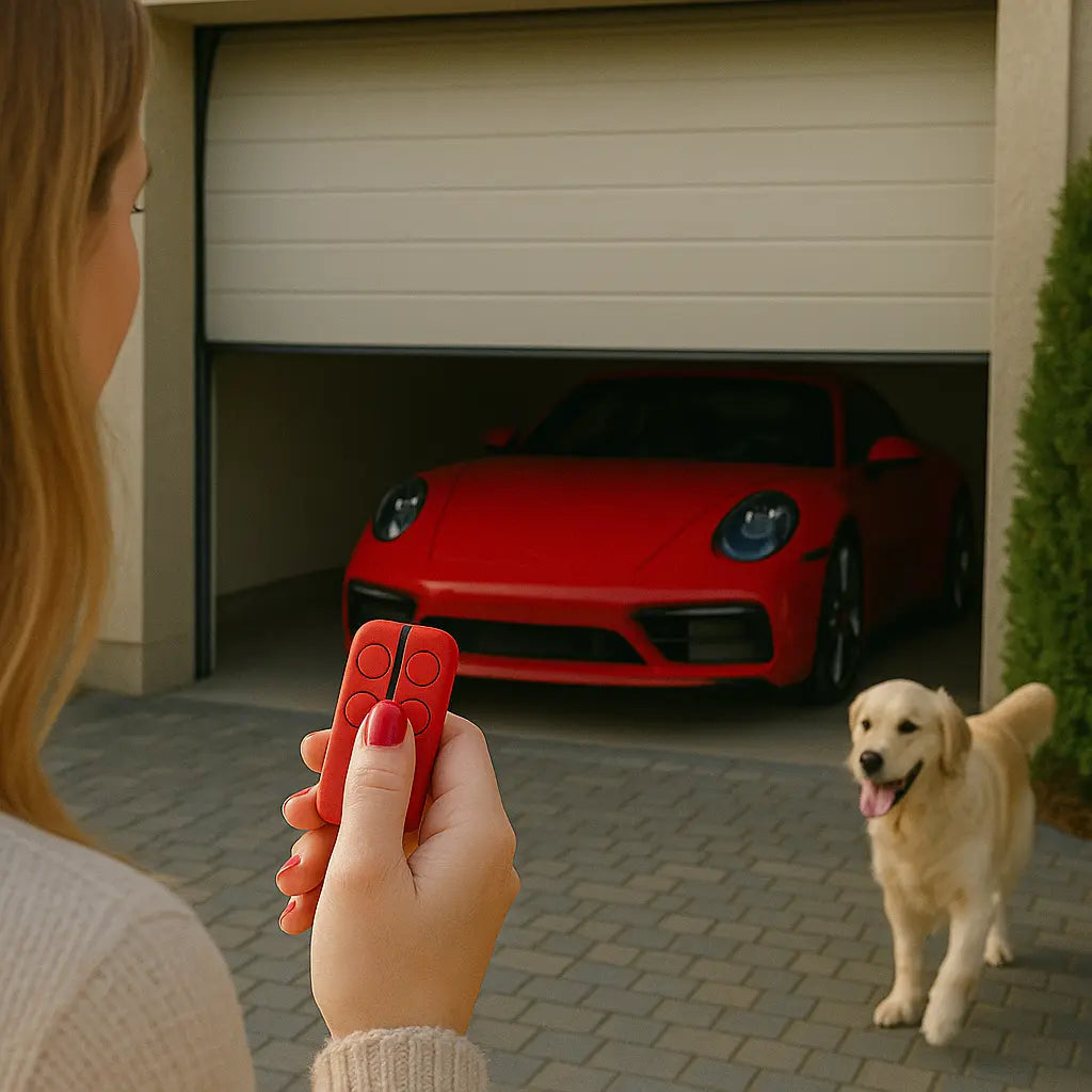 Garage gate opener motor with remote control key fob transmitter – how to program and set up for automatic gate access I Garageway