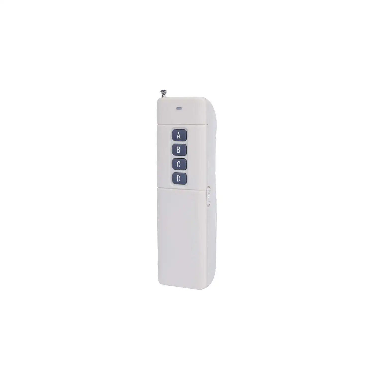 Remote control for RITROX ECO electric single swing gate opener with four buttons labeled A, B, C, and D.
