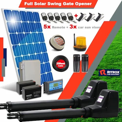Ritrox Farm Full Solar RX602 Double Swing Gate Opener Motor