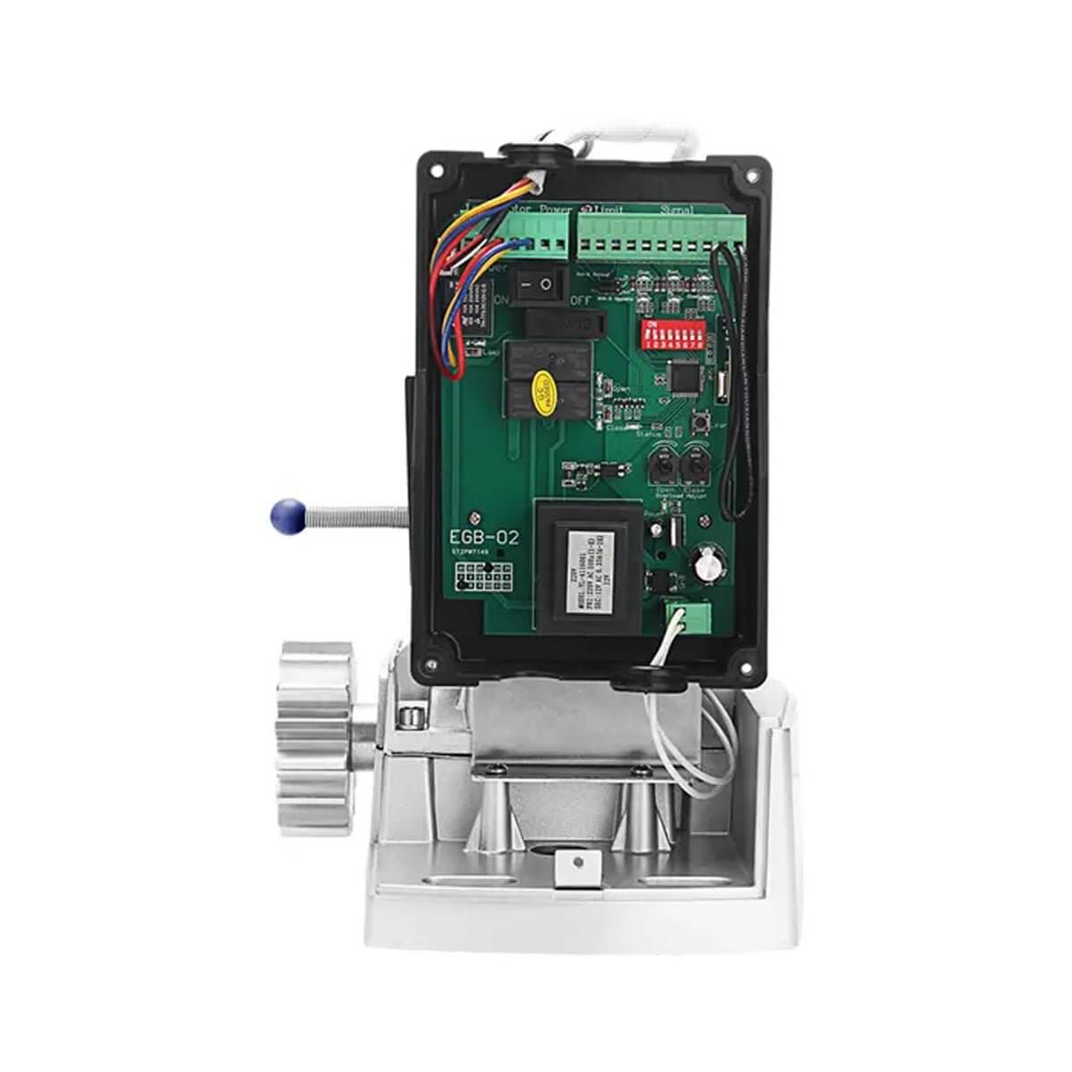 Smart RITROX K2208 AC 1500kg sliding gate opener with exposed internal components, shows motor mechanism and electronic circuit board.
