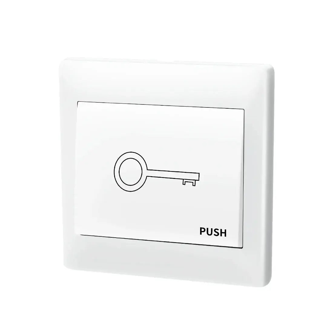 Ritrox Lockmaster LM147 wired push button switch for gate opener, white with key symbol, compact design.