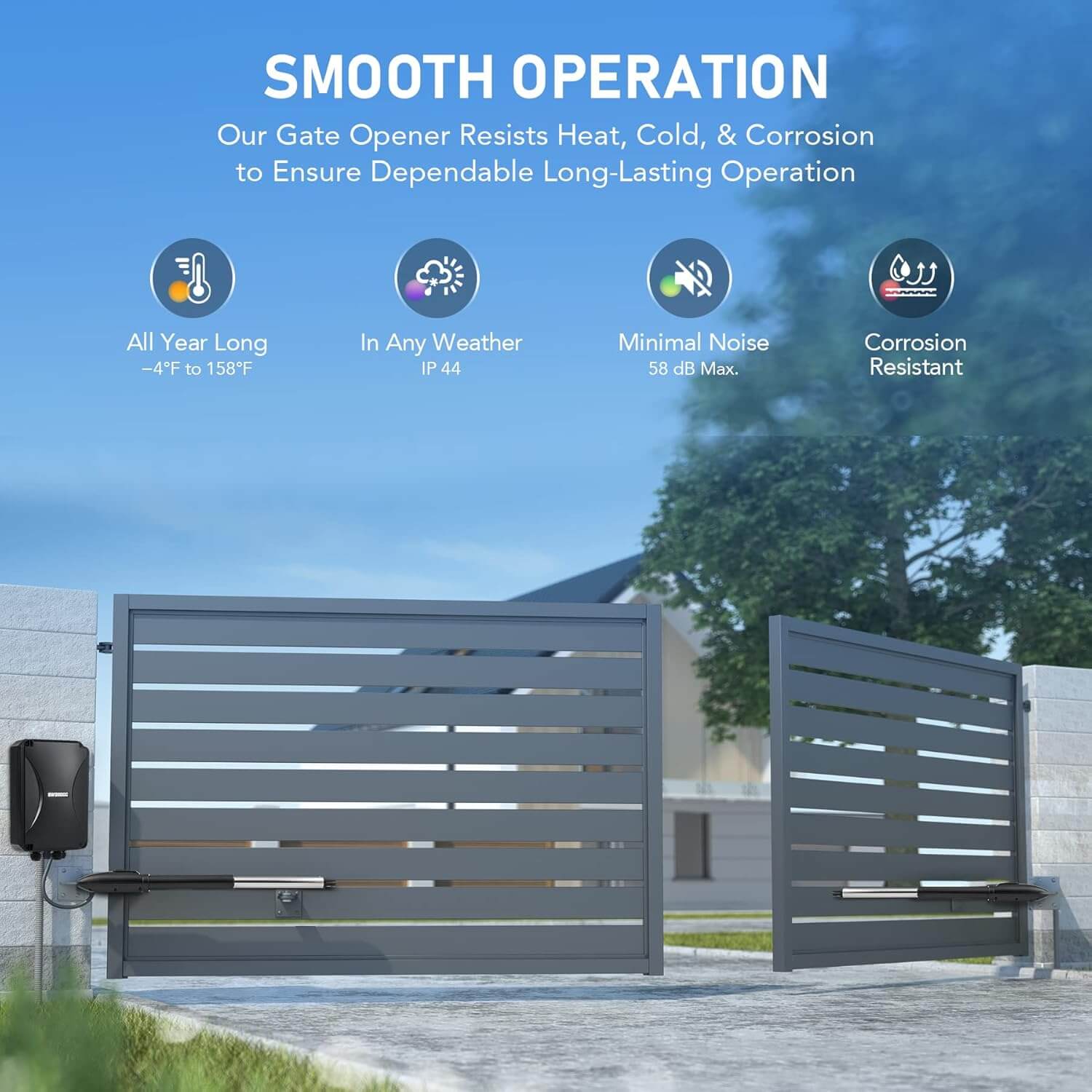SIGMA SW - 300 Full Farm Solar Double Swing Gate Opener/Motor Brackets - Garageway.com.au