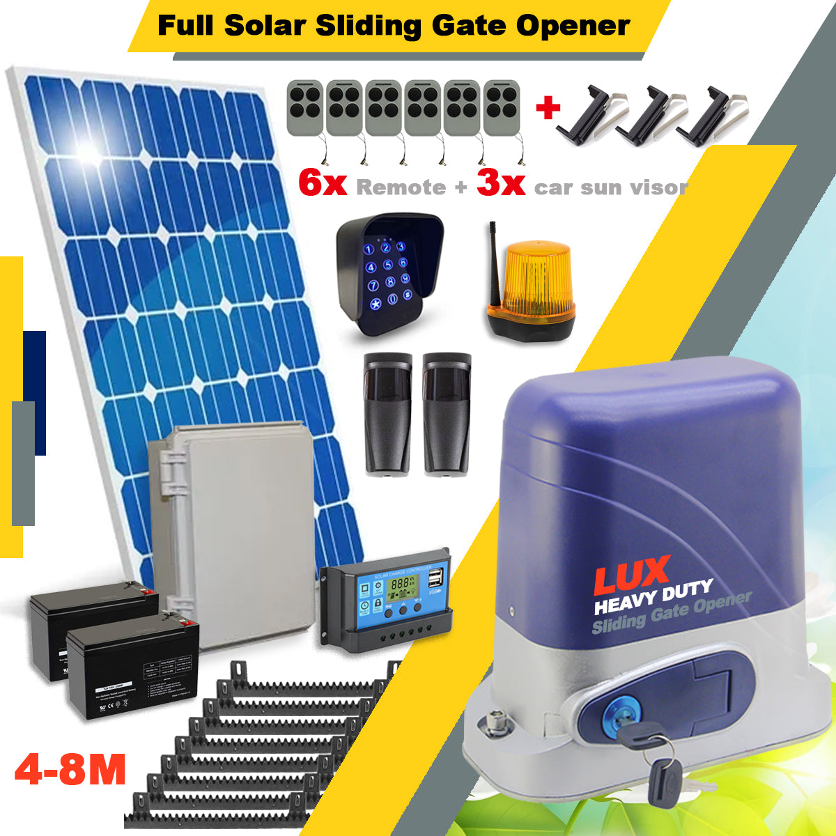 Full Solar Sliding Gate Opener Motor