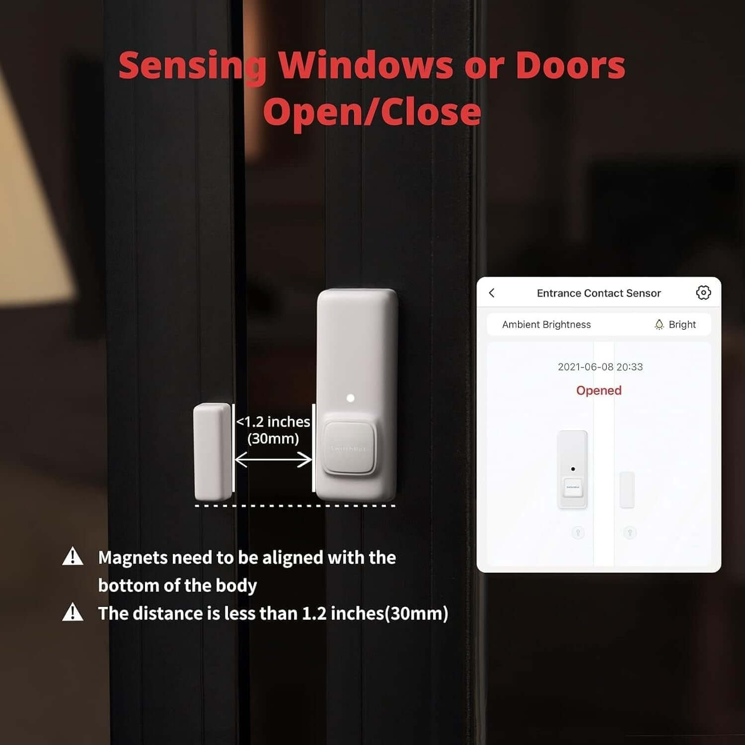 Smart Door & Window Alarm Sensor – Wireless Contact Sensor for Home Security – Add Hub Mini for Alexa Compatibility - Garageway.com.au