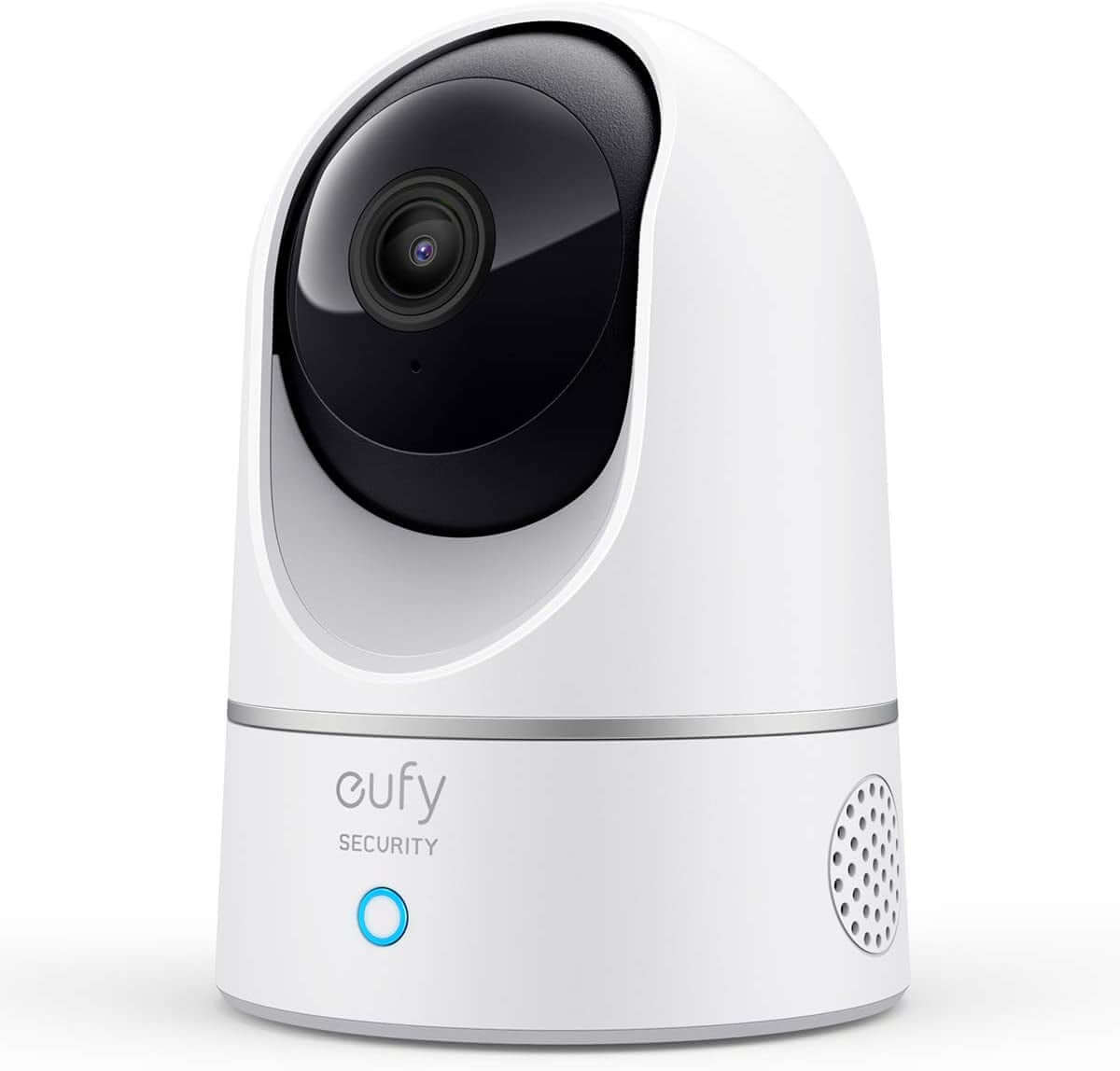 Solo IndoorCam P24 2K Wi-Fi Security Camera with pan, tilt, motion tracking, AI for humans and pets, compatible with voice assistants.