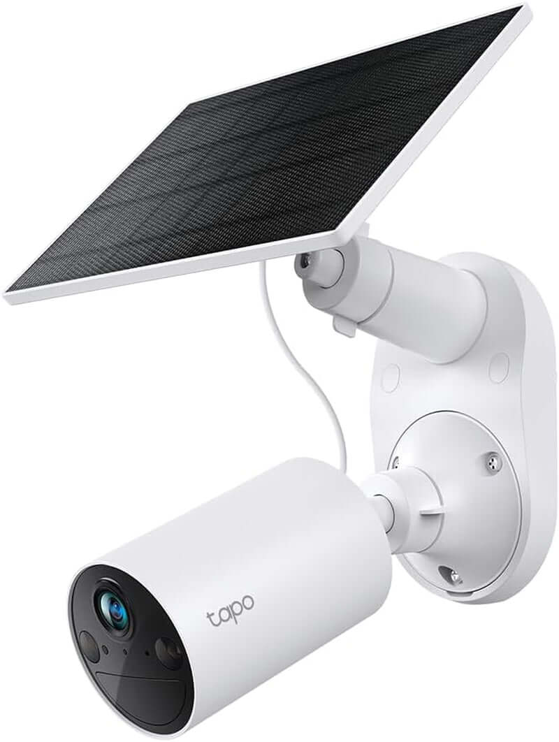 Tapo C410 Solar Wireless Security Camera Kit with 2K 3MP resolution, color night vision, and IP65 weatherproof design.