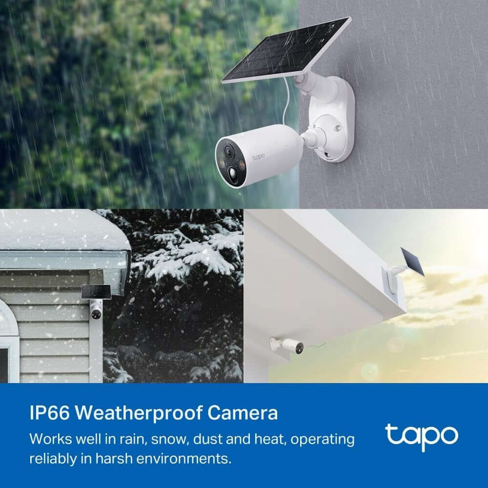 Tapo C425 Wire - Free Solar Security Camera Kit – 2K QHD, Color Night Vision, AI Detection, IP66, Two - Way Audio - Garageway.com.au