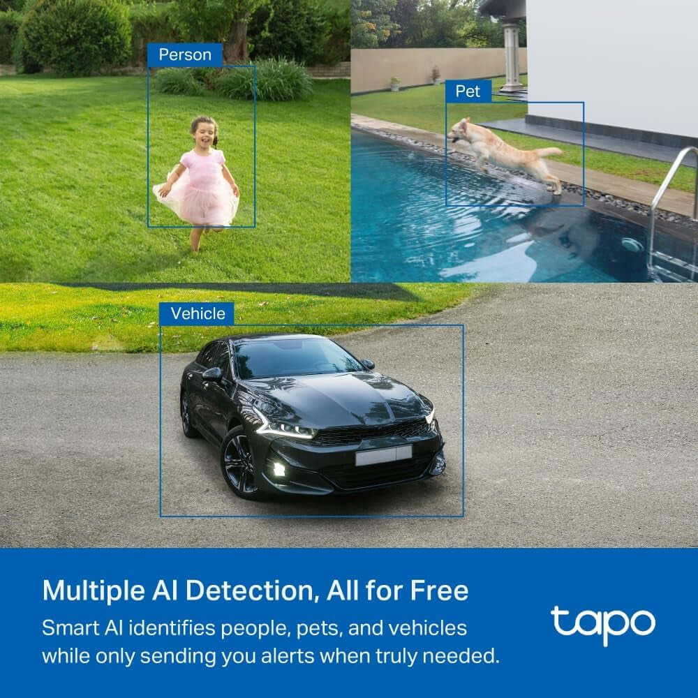 Tapo C425 Wire - Free Solar Security Camera Kit – 2K QHD, Color Night Vision, AI Detection, IP66, Two - Way Audio - Garageway.com.au