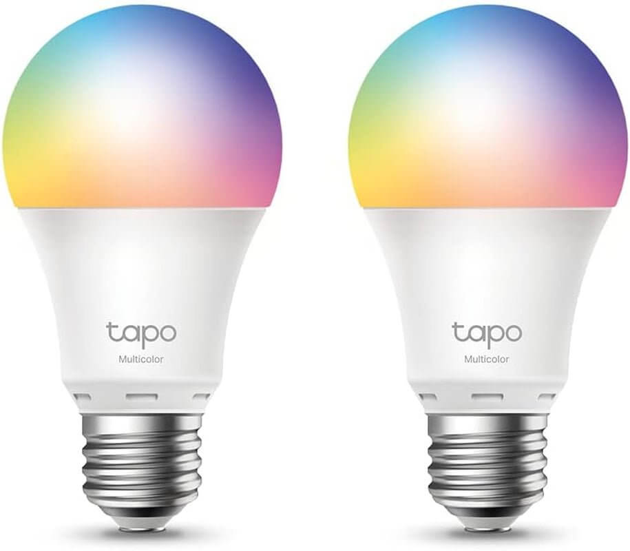 Tapo Smart Light Bulb B22 multicolor Wi-Fi LED, dimmable, Alexa and Google compatible, energy-saving, ideal for home lighting.