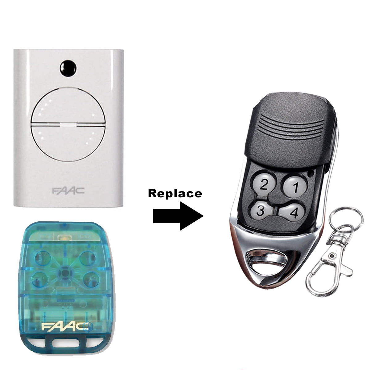 Garage Gate Door Remote Key Control For FAAC 433LC 787452 TE4433H XT2 XT4 RC - Garageway.com.au